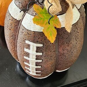 Brown and White Football Pumpkin Decor NFL Party